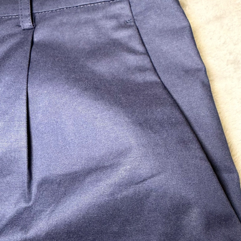 New Gentle Herd Womens Size Large Pleated Wide Leg Cropped Pants Navy Blue Nylon - Picture 14 of 14